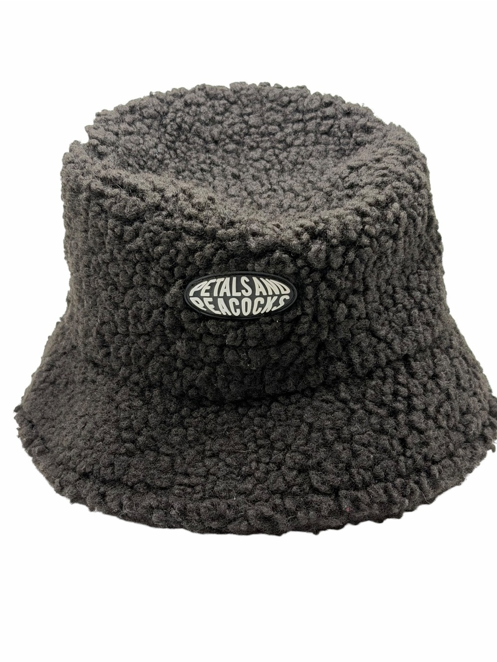 Petals and Peacocks Black Sherpa Bucket Hat One Size